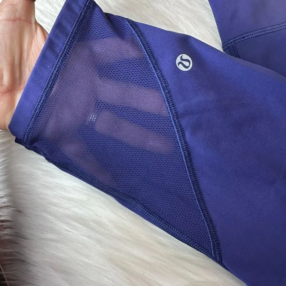 Lululemon Fast As Light Crop Emperor Blue Size 6